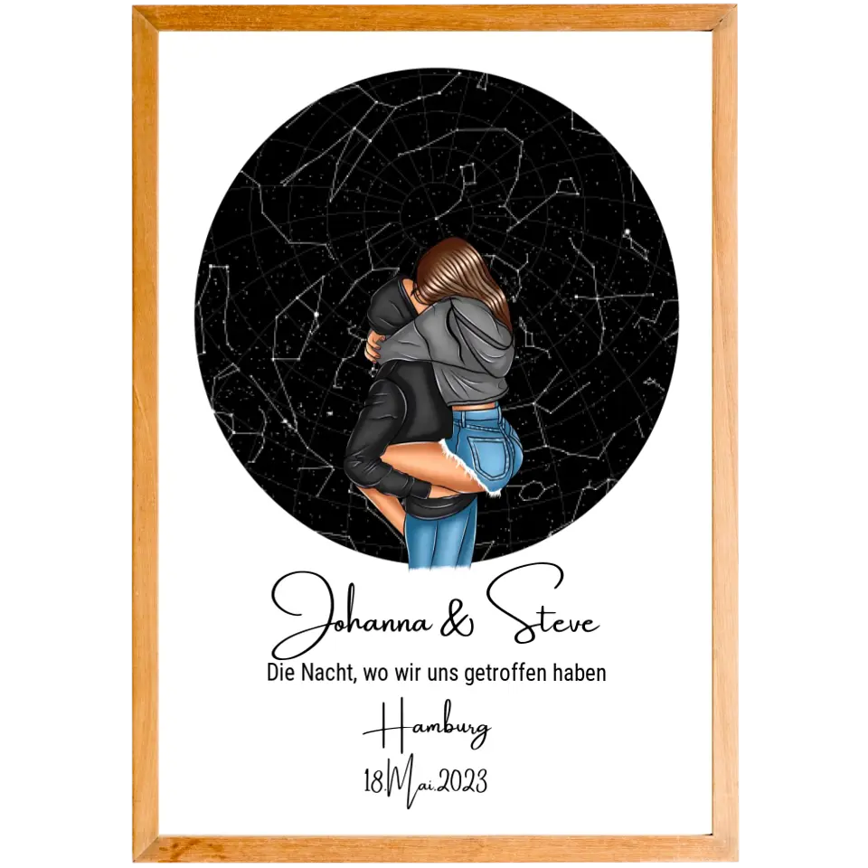 Partner unter Sternenhimmel Poster