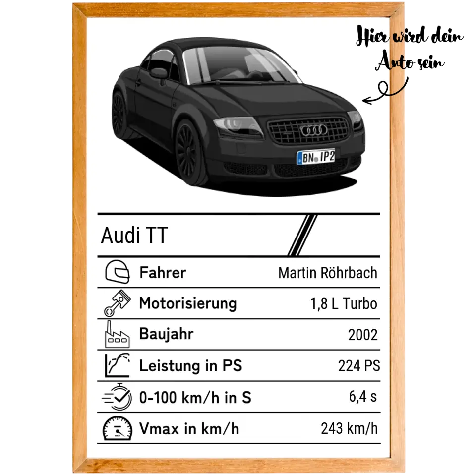 Auto Quartett Cartoon (handgezeichnet)