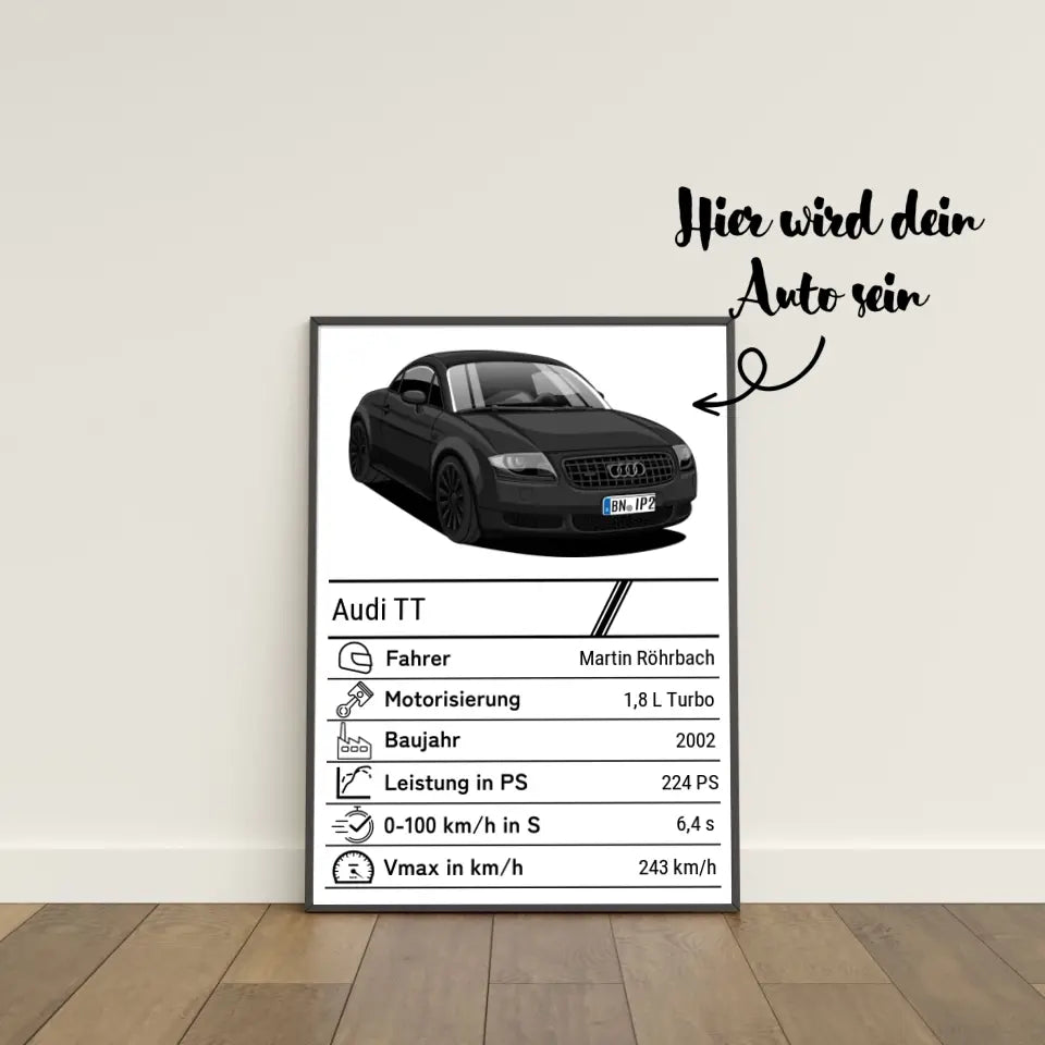 Auto Quartett Cartoon (handgezeichnet)