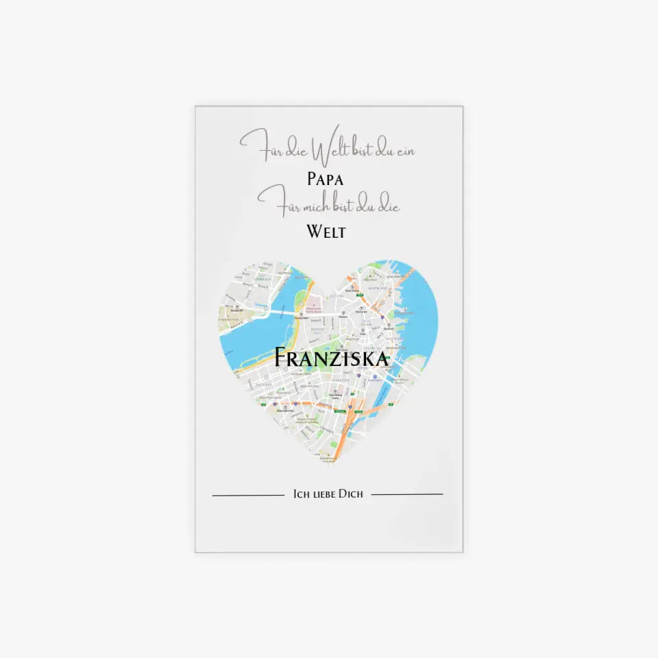 Acryl - Liebeskarte für den Papa