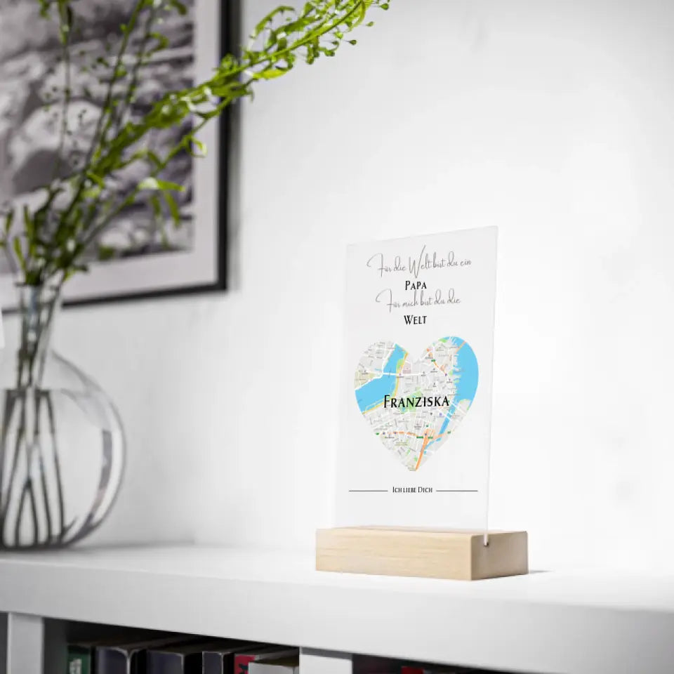 Acryl - Liebeskarte für den Papa