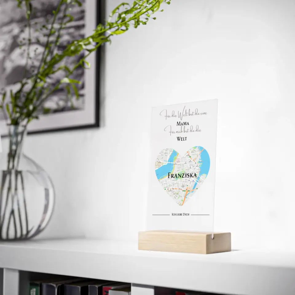 Acryl - Liebeskarte für die Mama