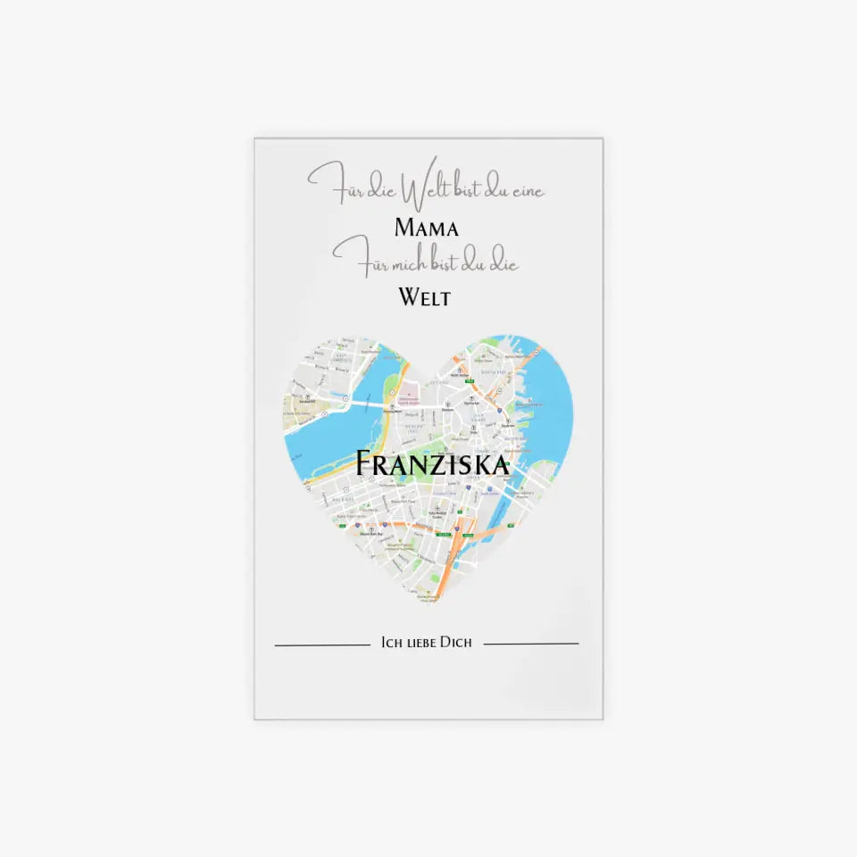 Acryl - Liebeskarte für die Mama