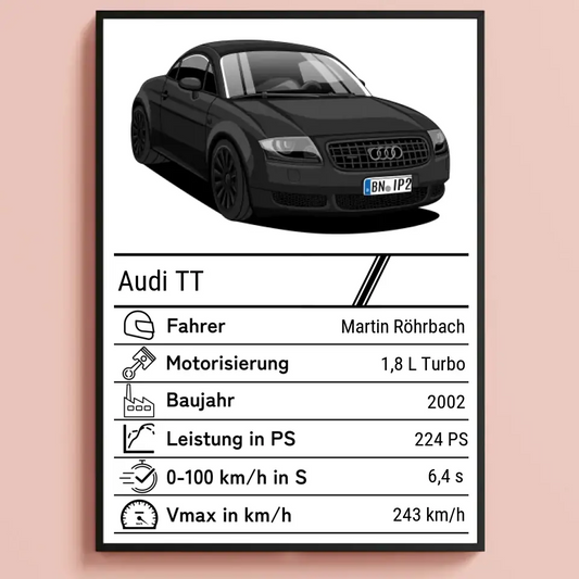 Auto Quartett Cartoon (handgezeichnet)