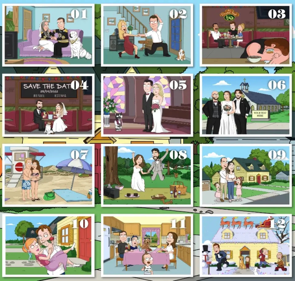 Du als Charakter im Family Guy Stil